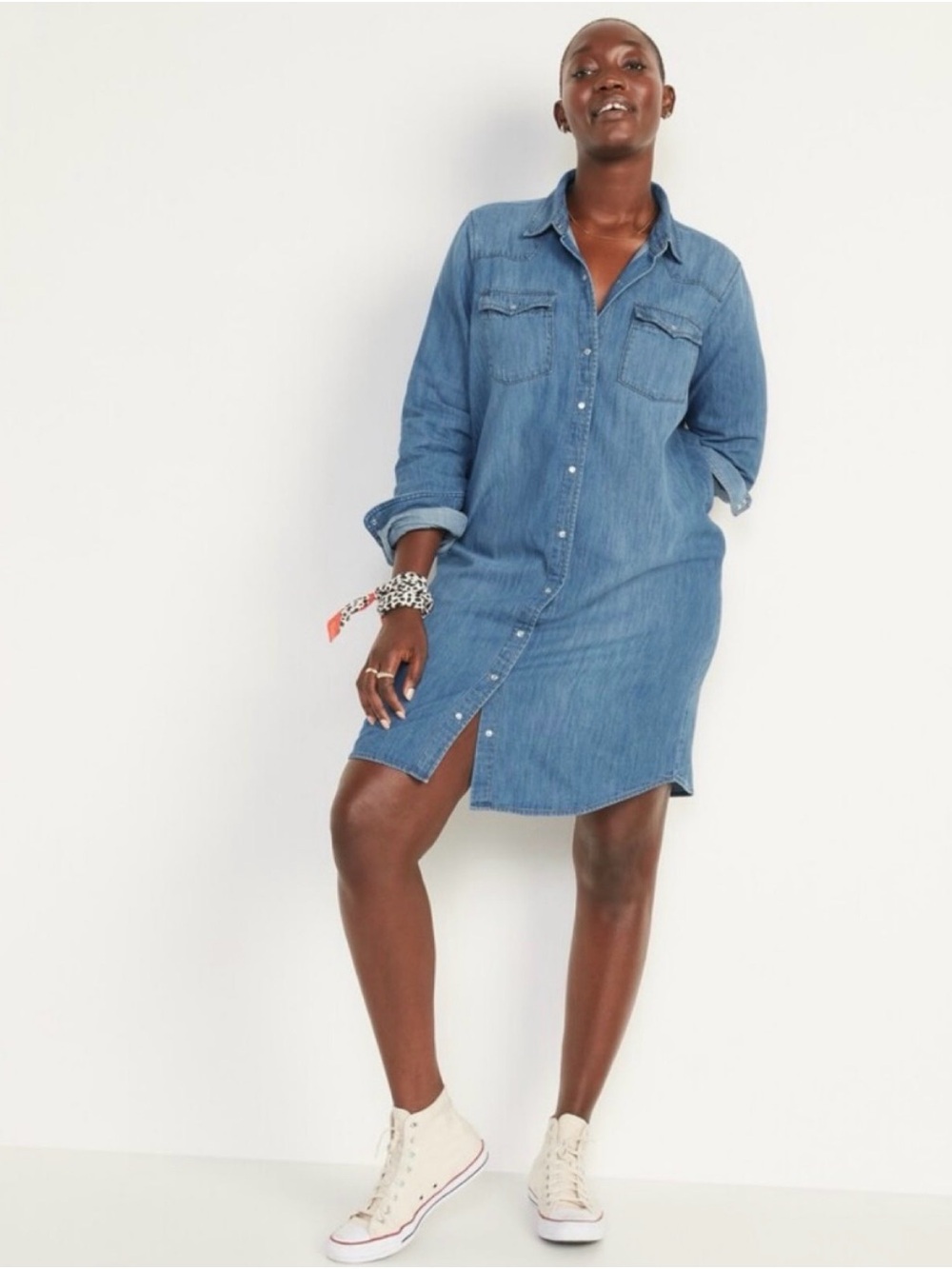 NWT Old Navy Denim Shirt Dress - Blue